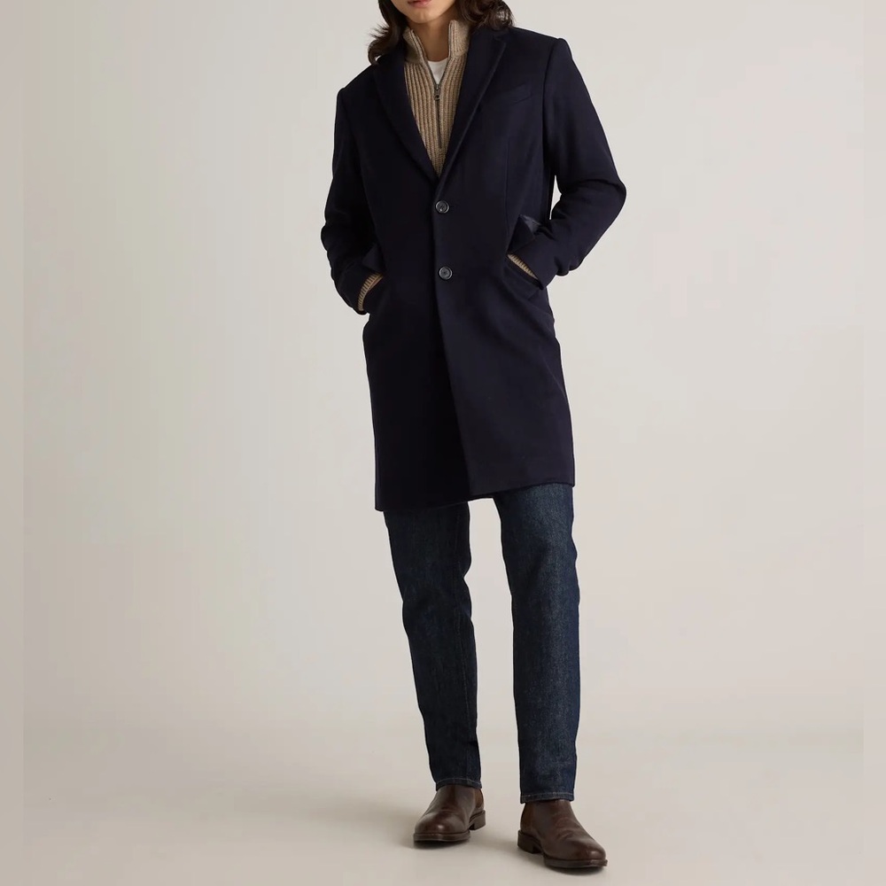 Quince‎ Men Italian Wool Overcoat Cadet Blue M